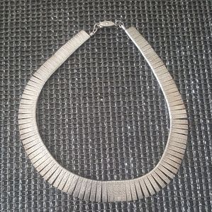 Silver-tone Fringe choker necklace
